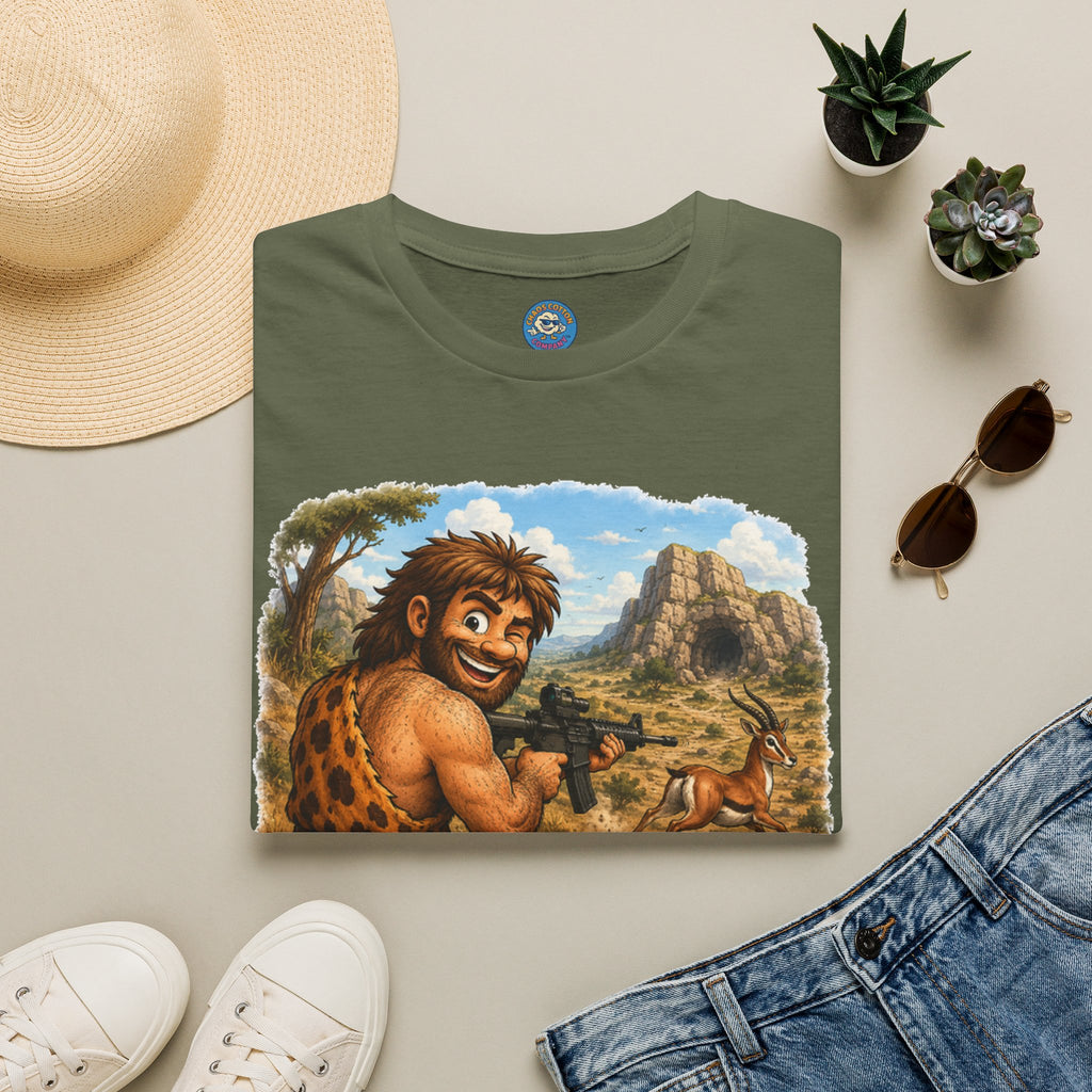Caveman Hunting with an AR T-Shirt
