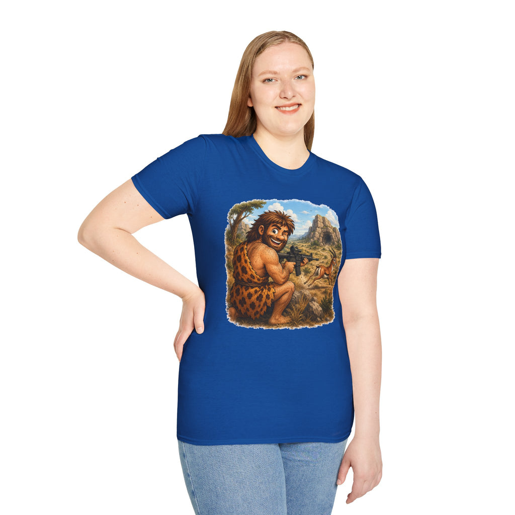 Caveman Hunting with an AR T-Shirt