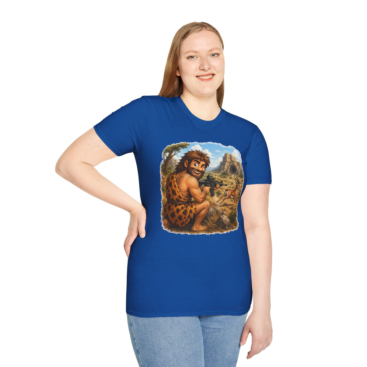 Caveman Hunting with an AR T-Shirt
