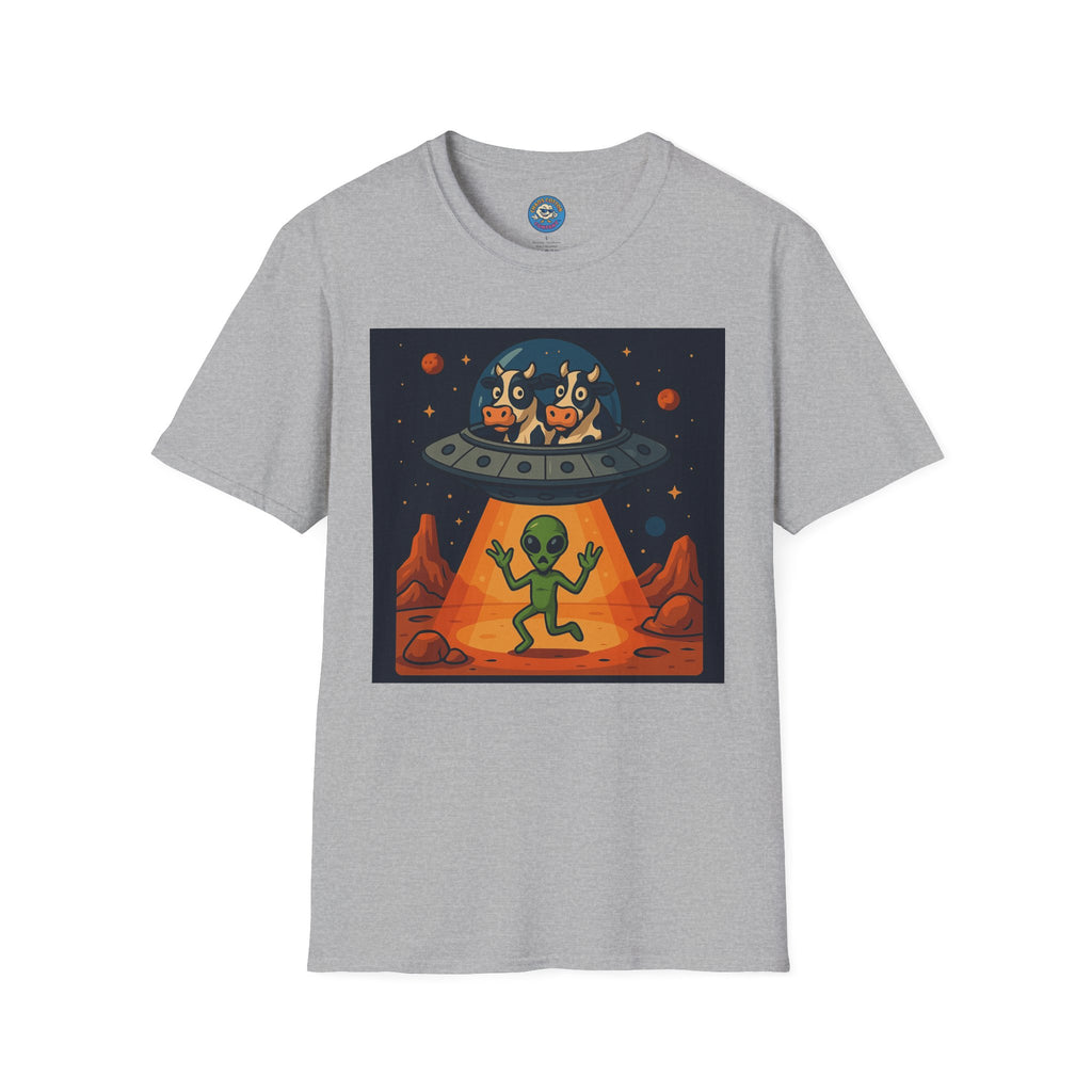 Udderly Suspicious: Alien Cow Abduction Funny UFO T-Shirt