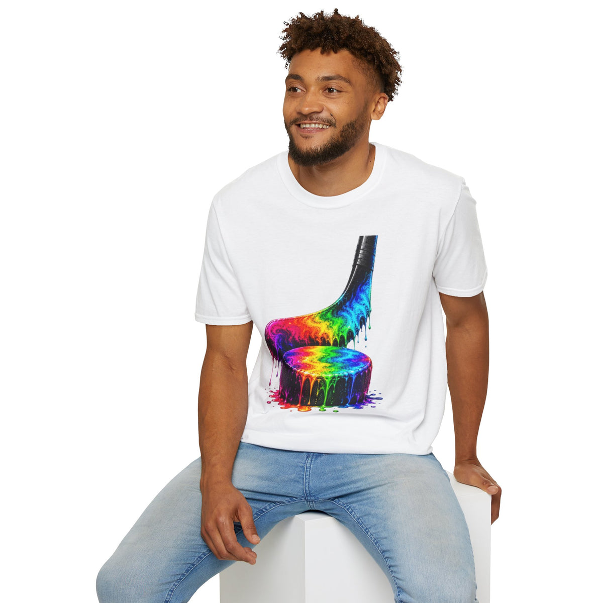 Rainbow Drip Hockey T-Shirt