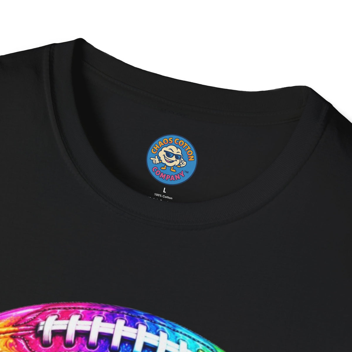Rainbow Drip Football T-Shirt | Colorful Melting Football Tee