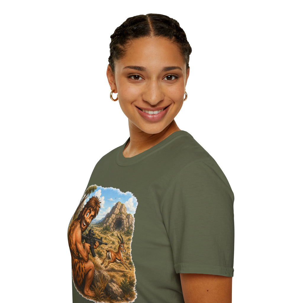 Caveman Hunting with an AR T-Shirt