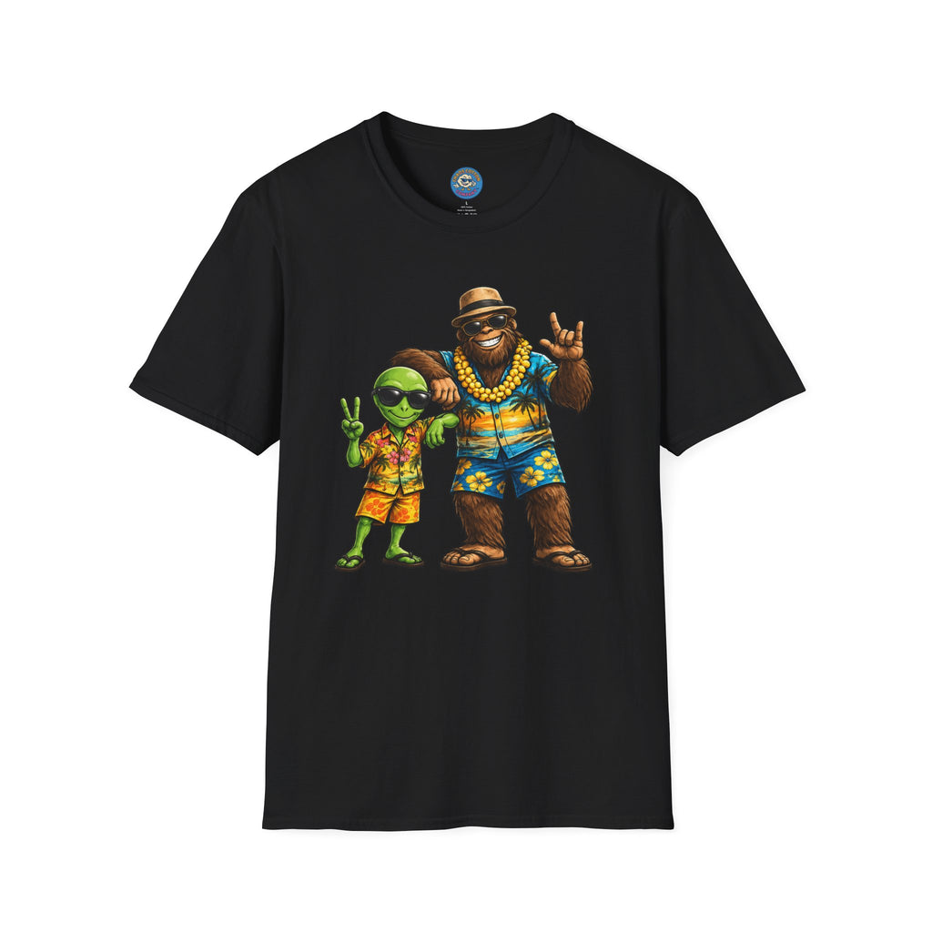 Hawaiian Alien and Bigfoot T-Shirt