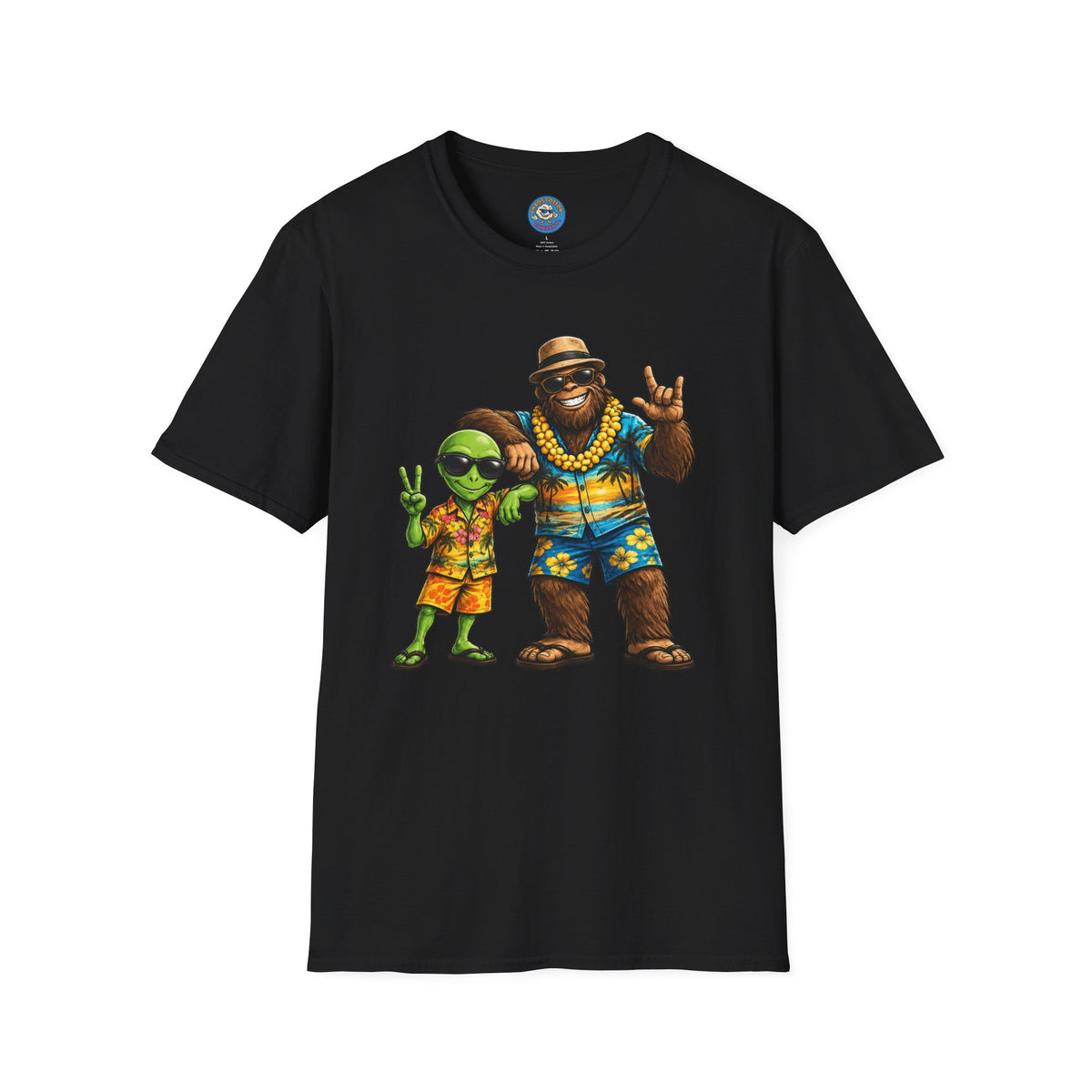 Hawaiian Alien and Bigfoot T-Shirt