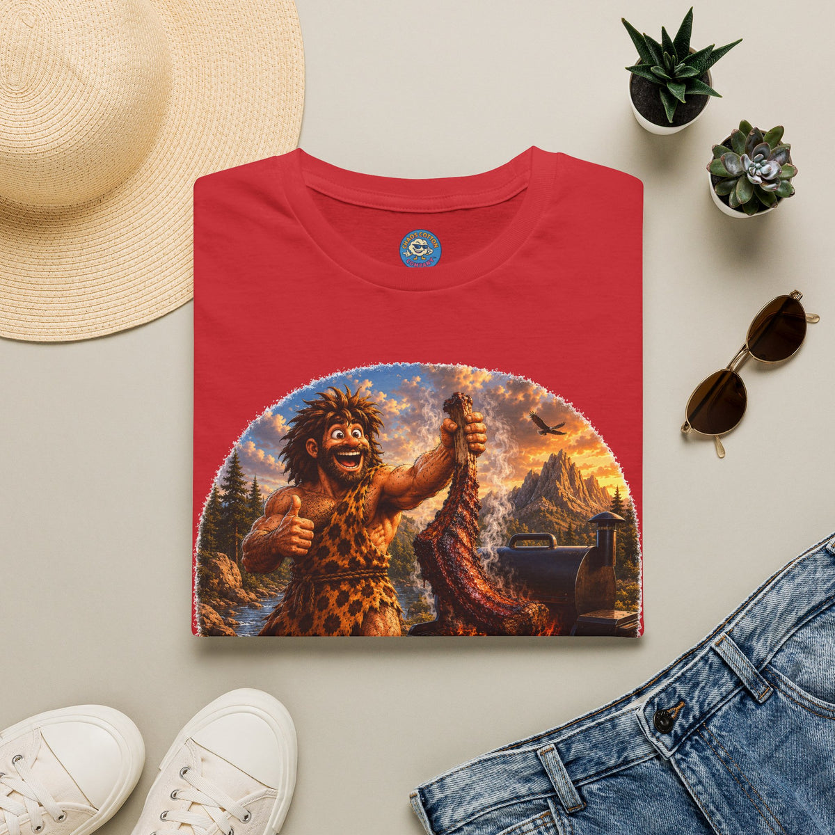 Caveman Grilling T-Shirt