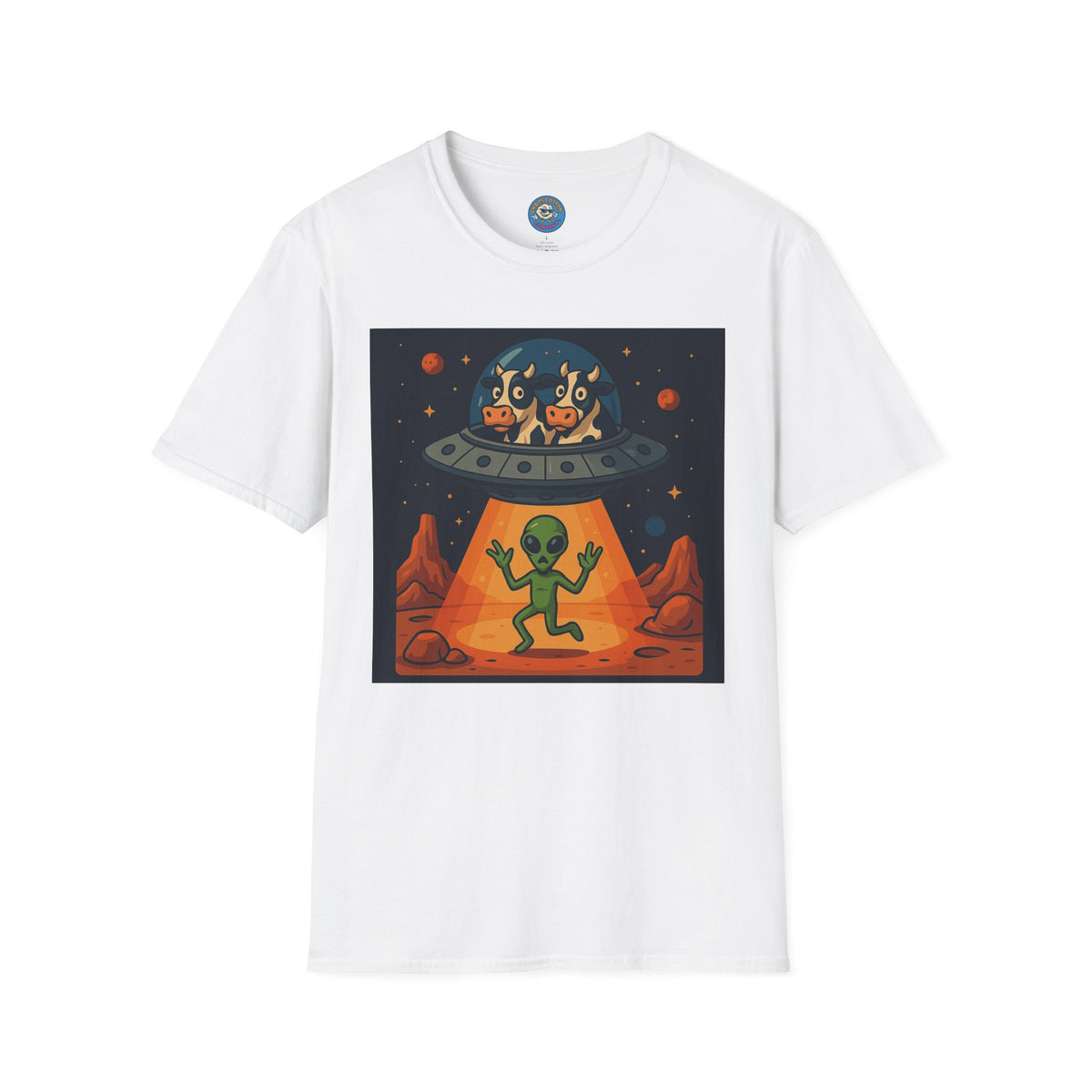Udderly Suspicious: Alien Cow Abduction Funny UFO T-Shirt