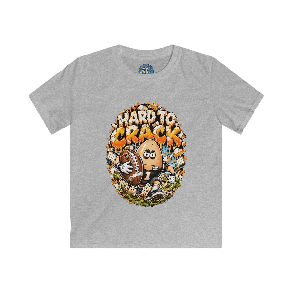 Greg the Egg "Hard to Crack" Football Kids T-Shirt