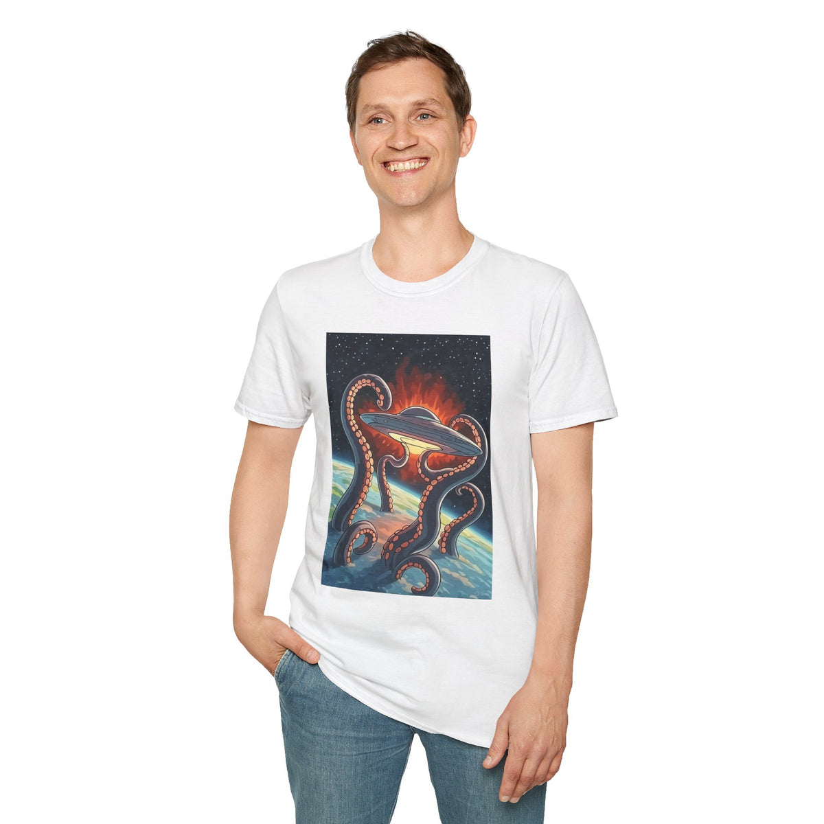 UFO & Giant Space Octopus T-Shirt