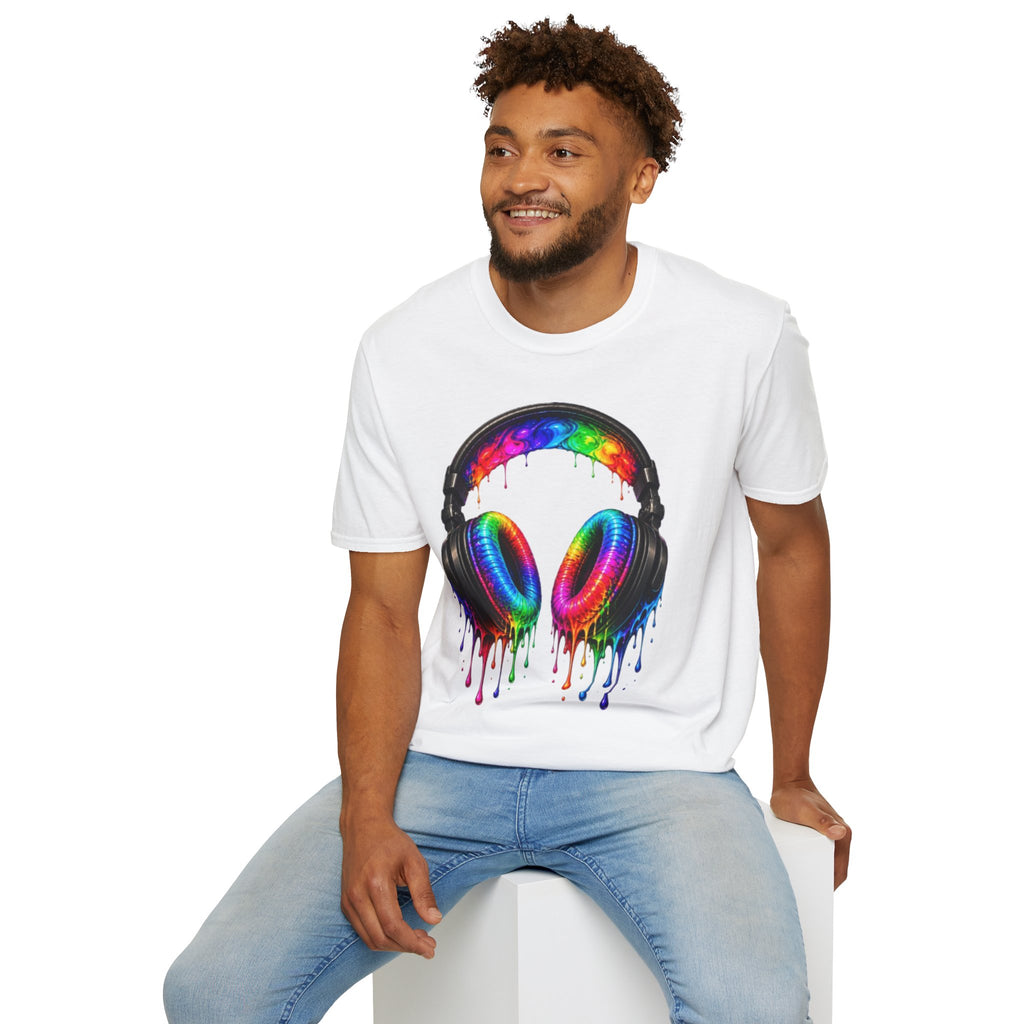 Rainbow Drip Headphones T-Shirt