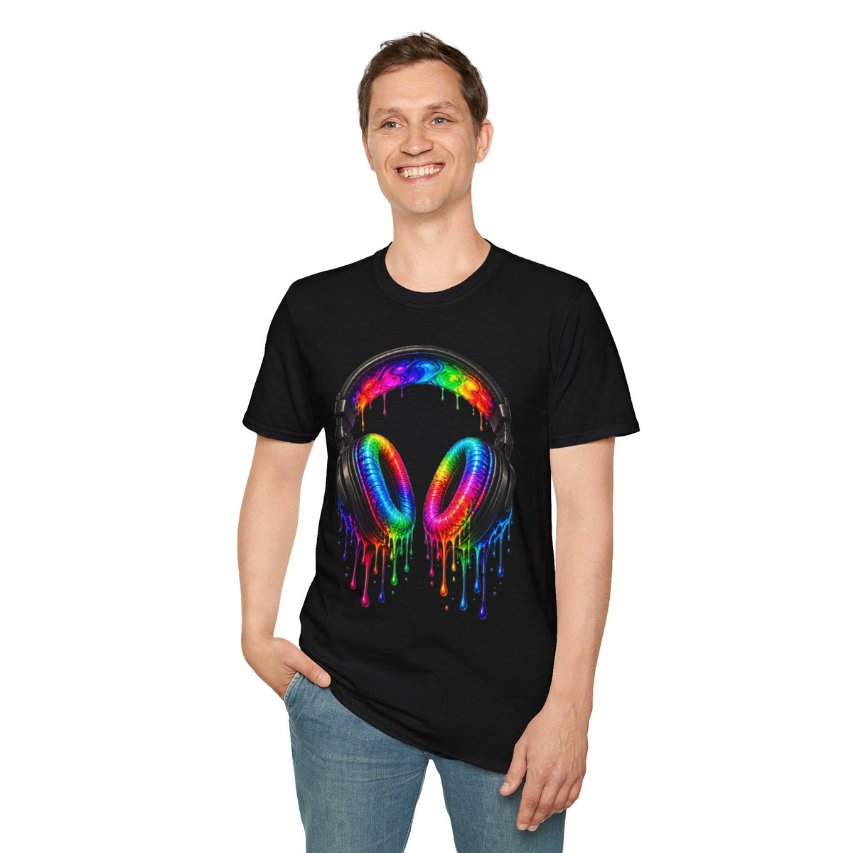 Rainbow Drip Headphones T-Shirt