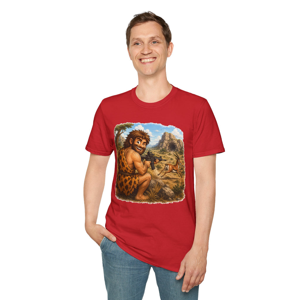 Caveman Hunting with an AR T-Shirt