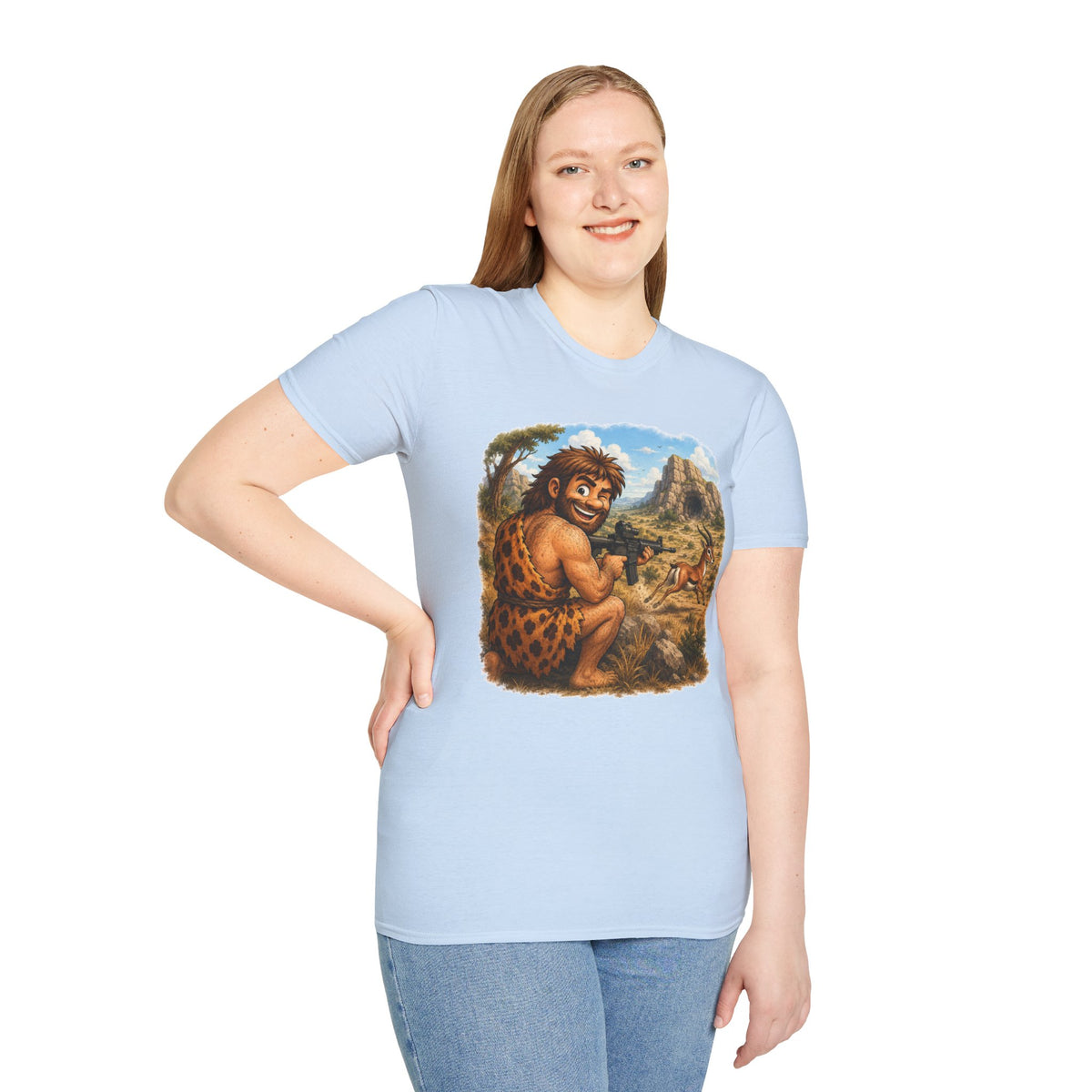 Caveman Hunting with an AR T-Shirt