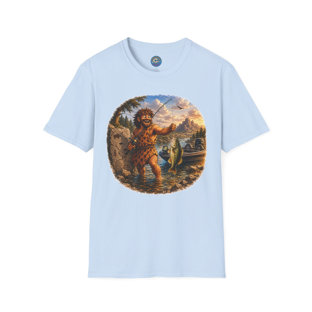 Caveman Goes Fishing T-Shirt