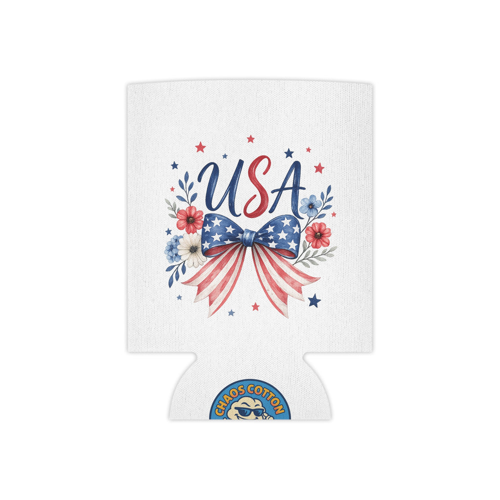 USA Floral Bow Can Cooler