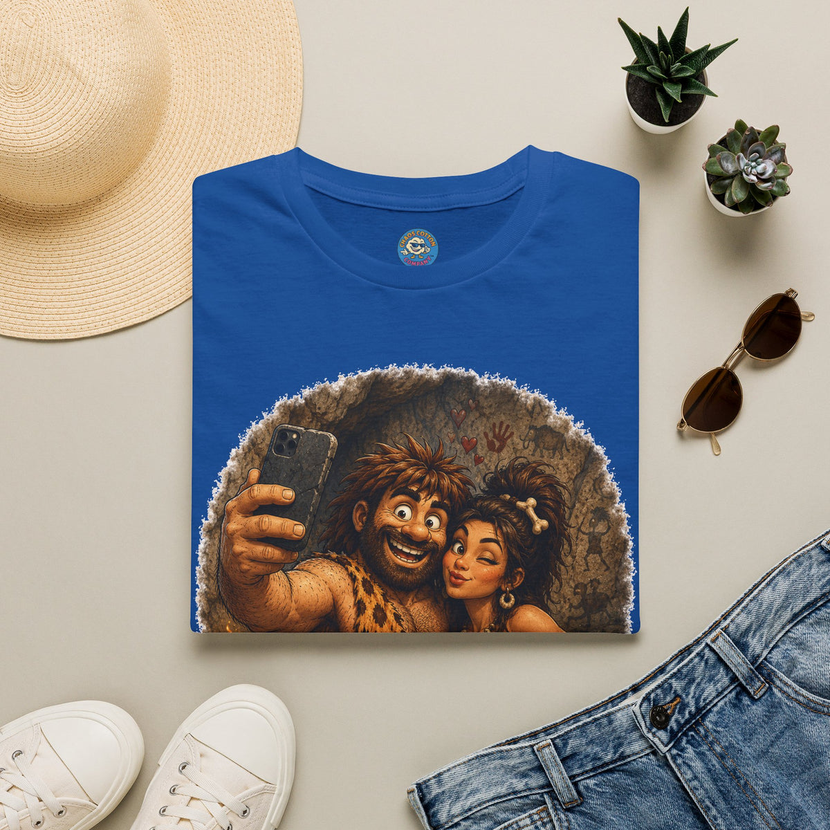 Caveman Couple Selfie T-Shirt