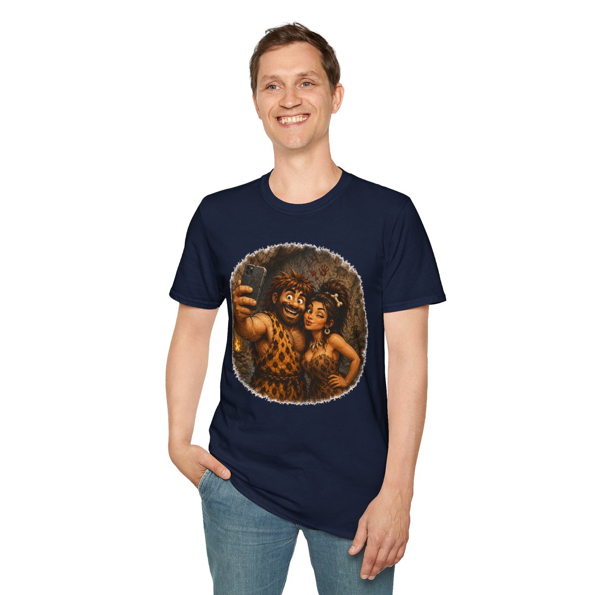 Caveman Couple Selfie T-Shirt