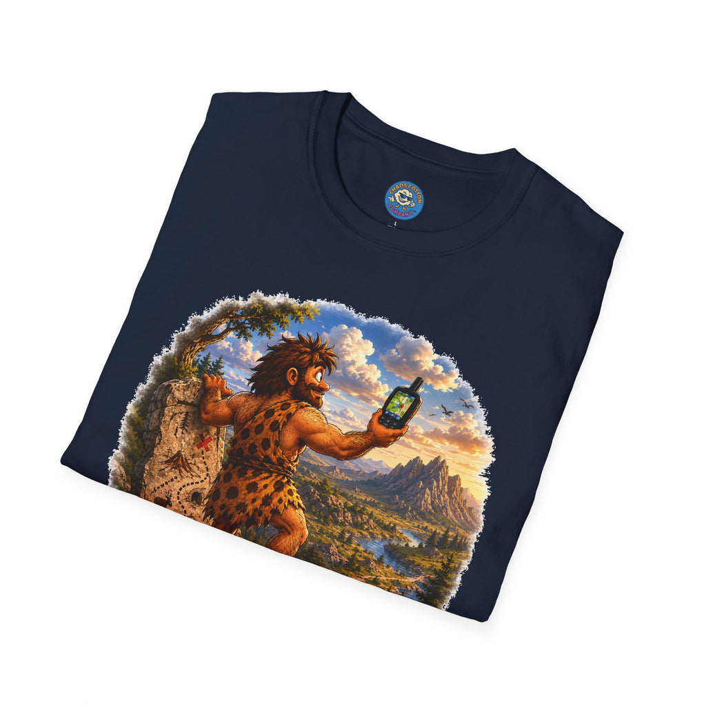 Caveman Using GPS T-Shirt