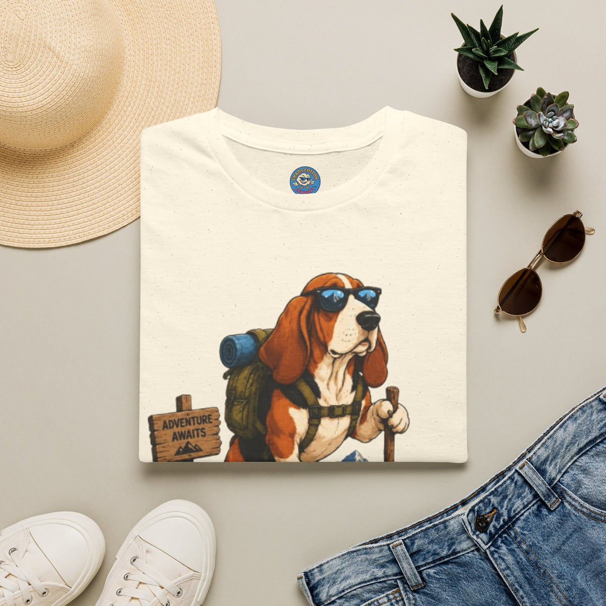 Hiking Basset Hound T-Shirt