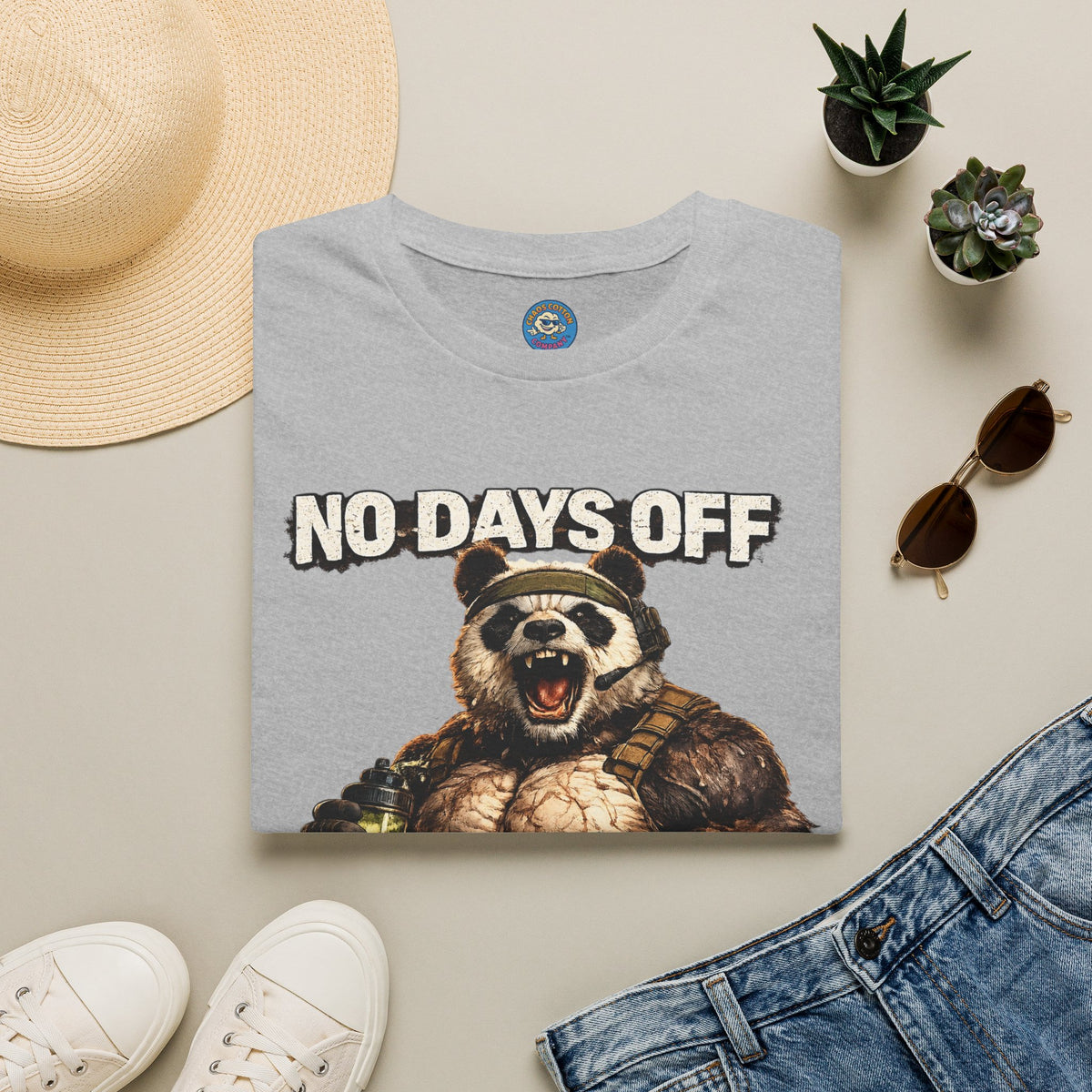 No Days Off Panda Workout T-Shirt