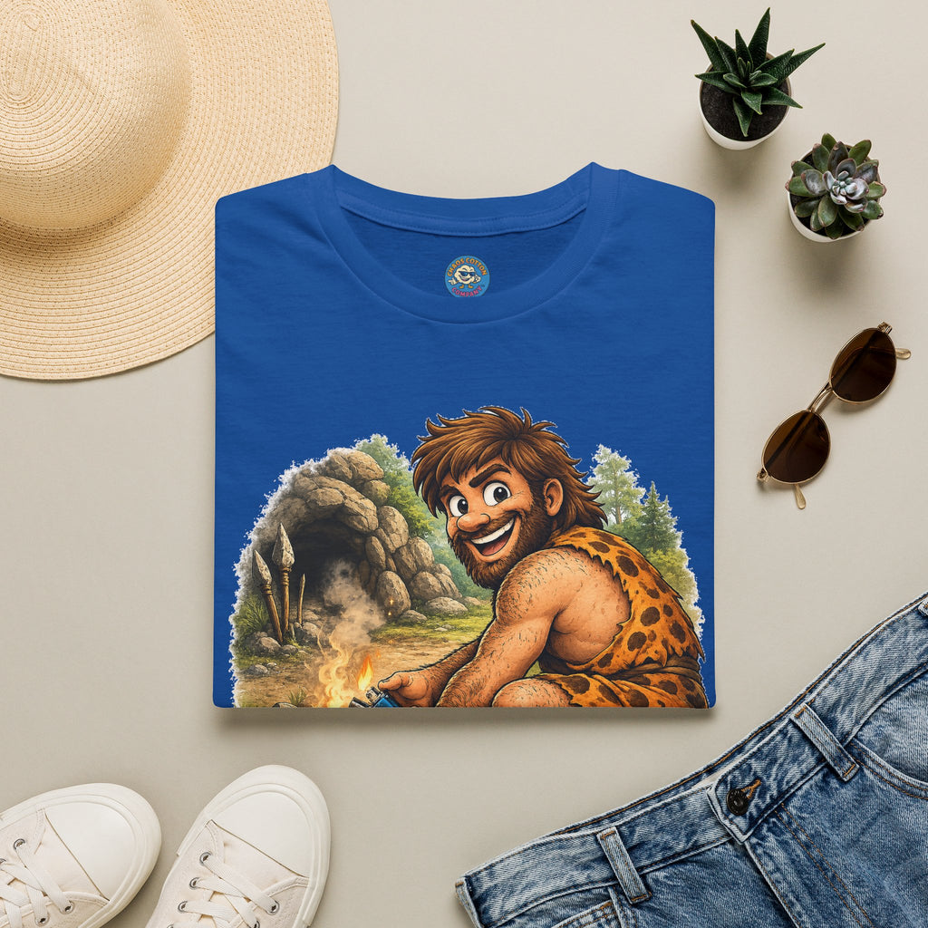 Caveman Discovers a Lighter T-Shirt