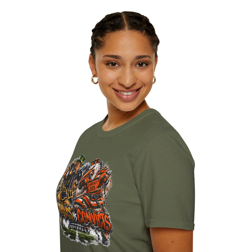 Catholics vs Convicts Rivalry Football T-Shirt