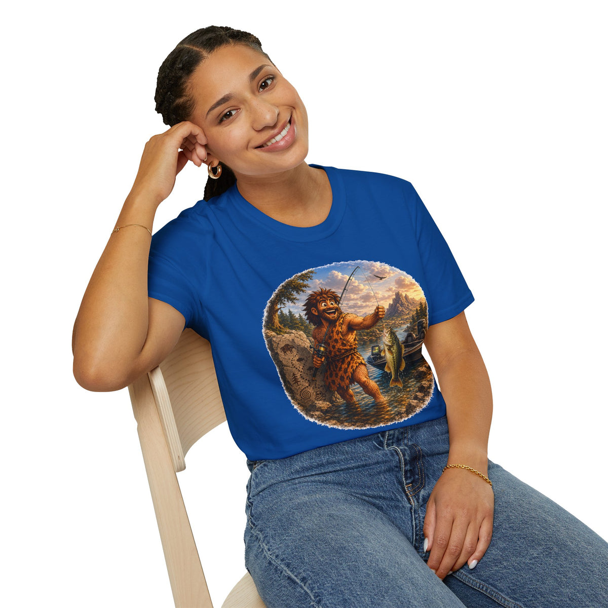 Caveman Goes Fishing T-Shirt