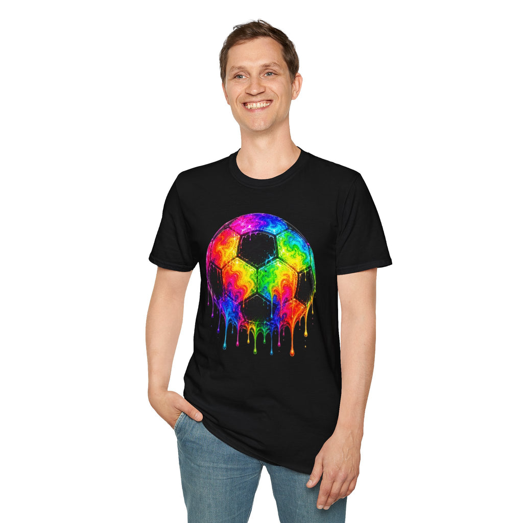 Rainbow Drip Soccer Ball T-Shirt