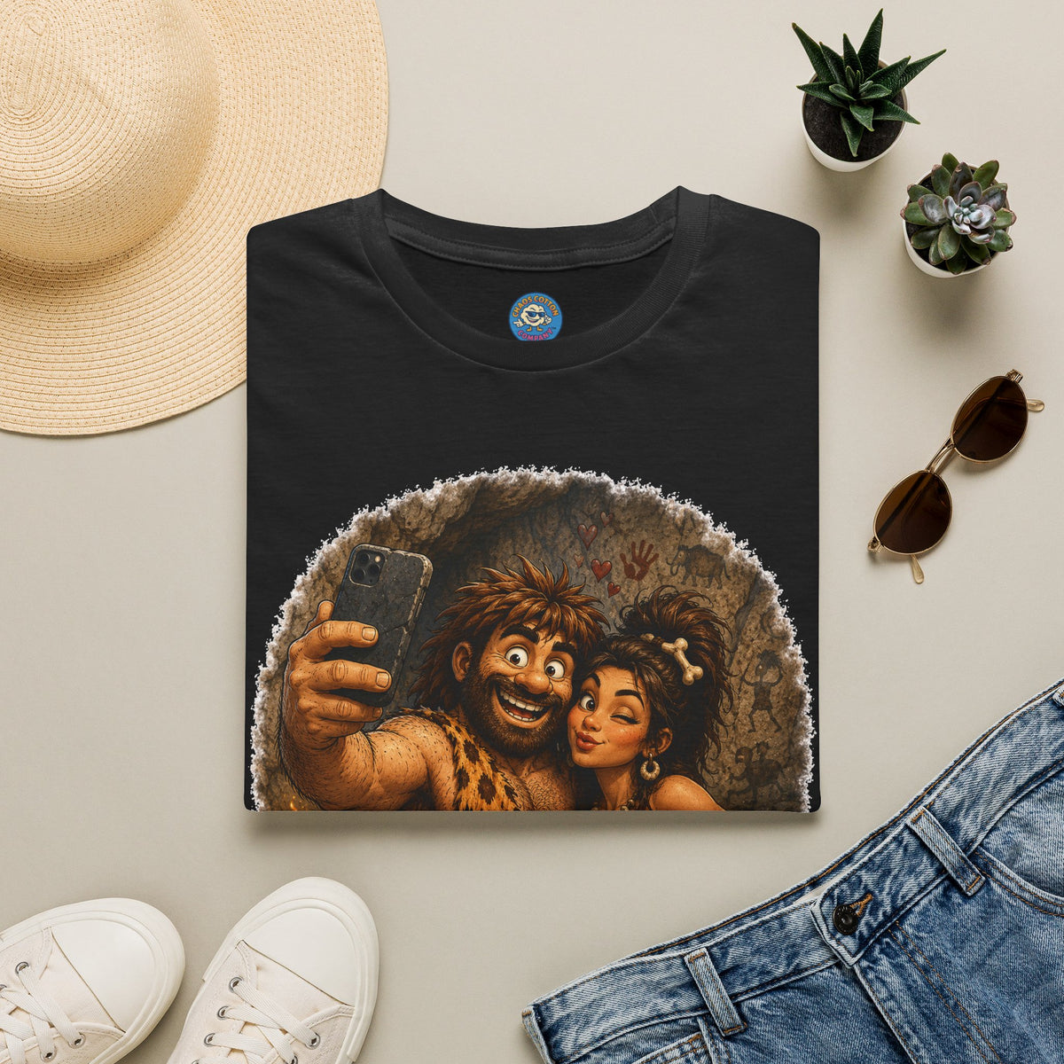 Caveman Couple Selfie T-Shirt