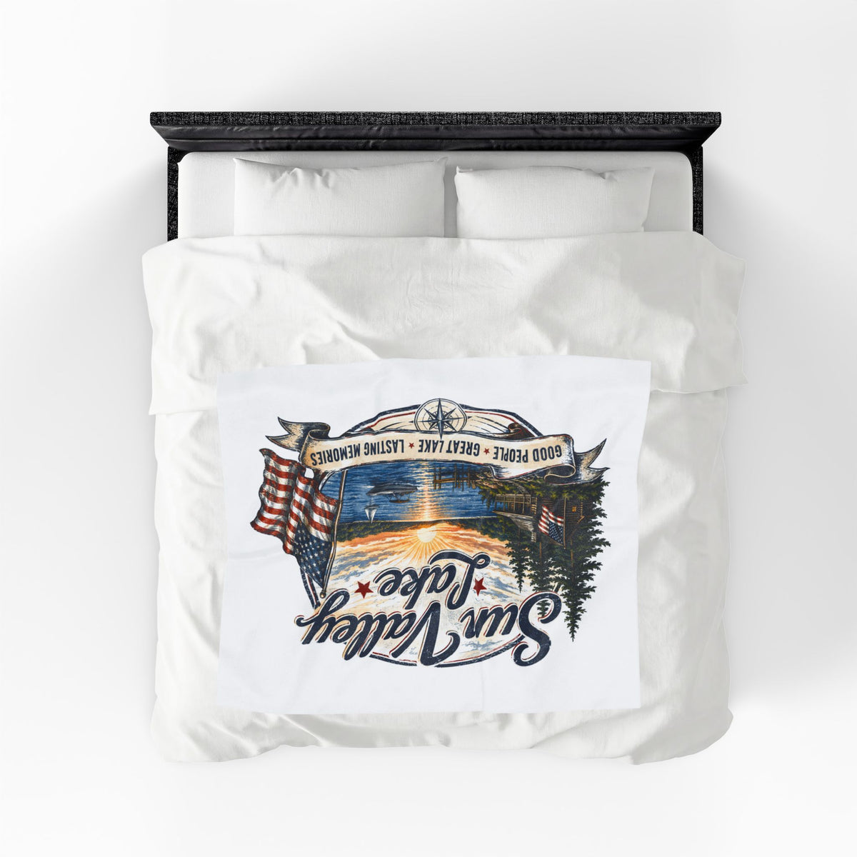 Sun Valley Lake Velveteen Plush Blanket