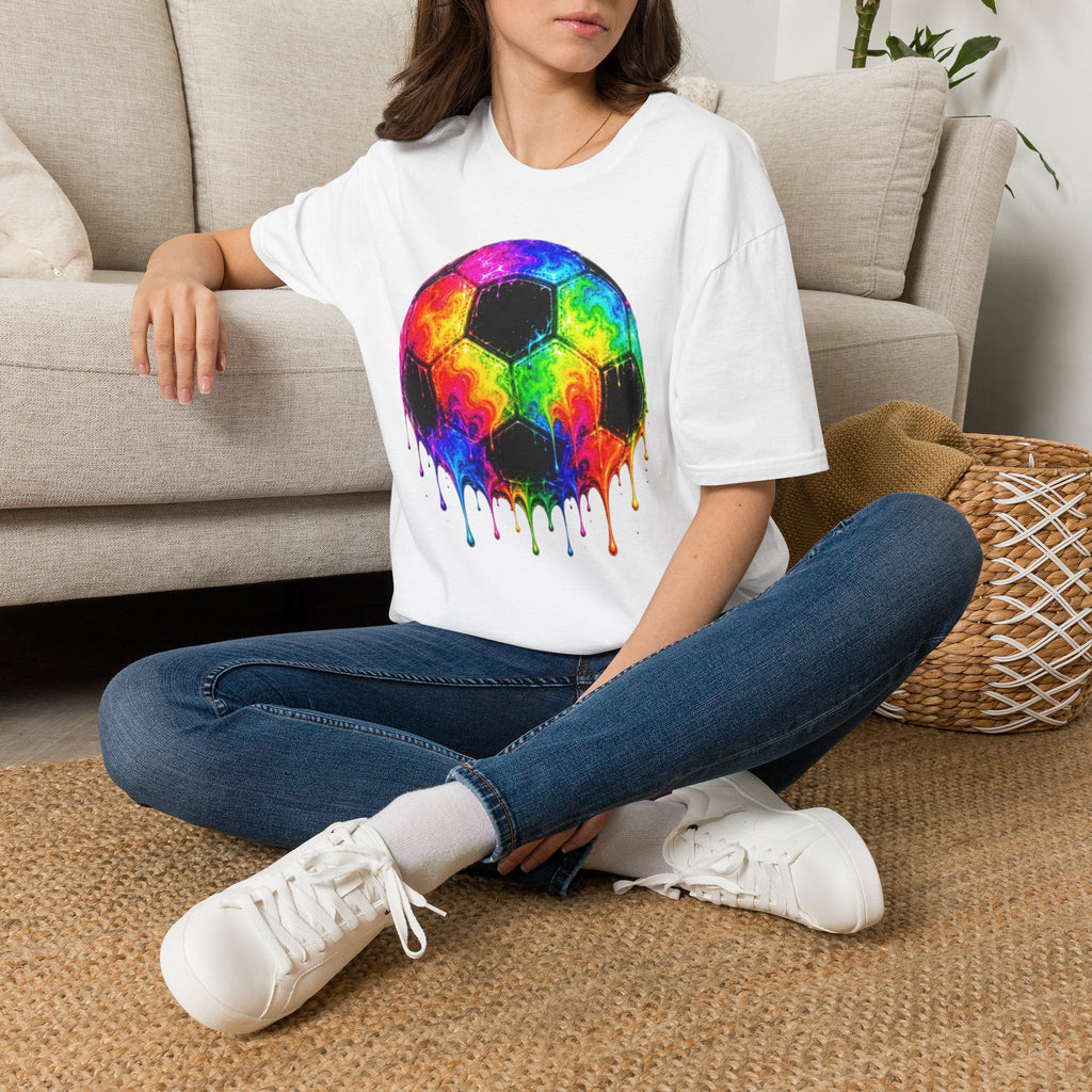 Rainbow Drip Soccer Ball T-Shirt