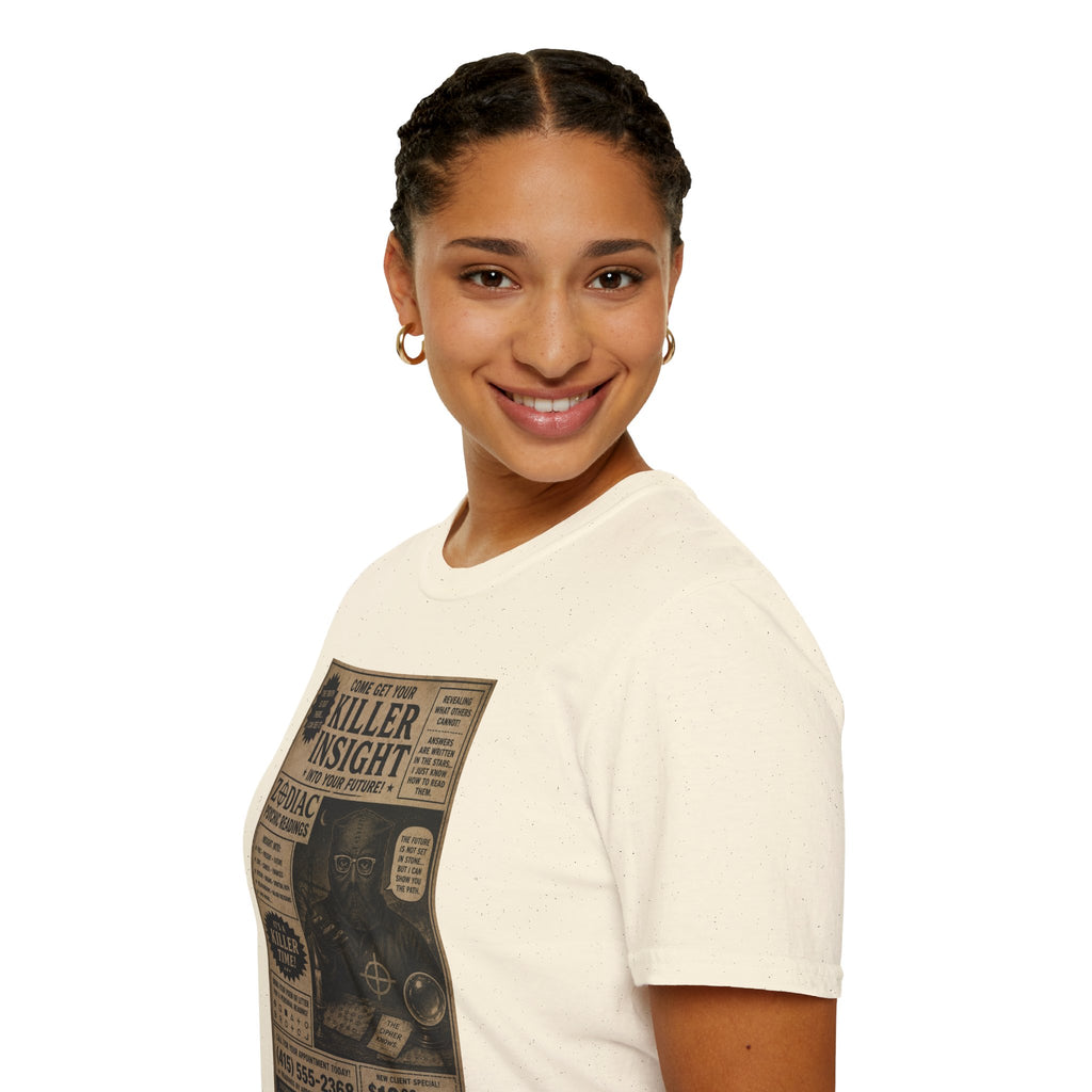 Killer Insight Vintage Newspaper Ad T-Shirt | Zodiac Psychic Readings