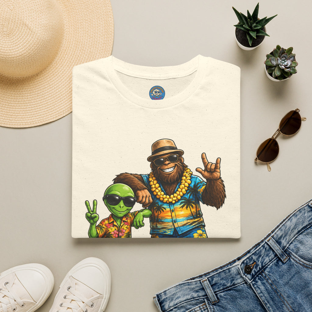 Hawaiian Alien and Bigfoot T-Shirt