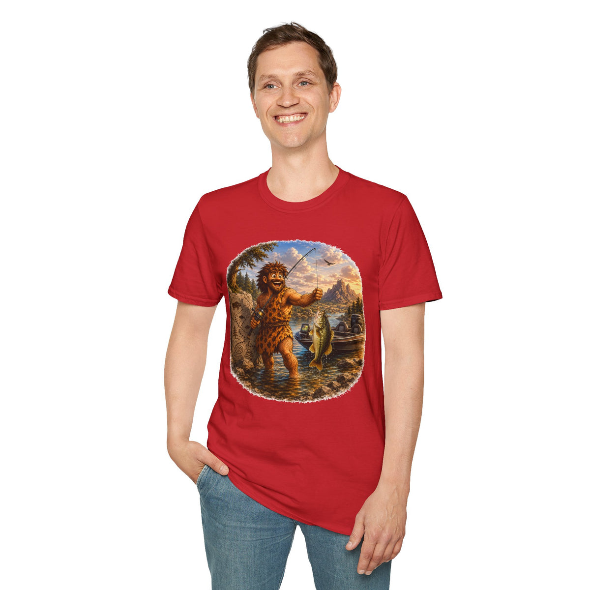 Caveman Goes Fishing T-Shirt