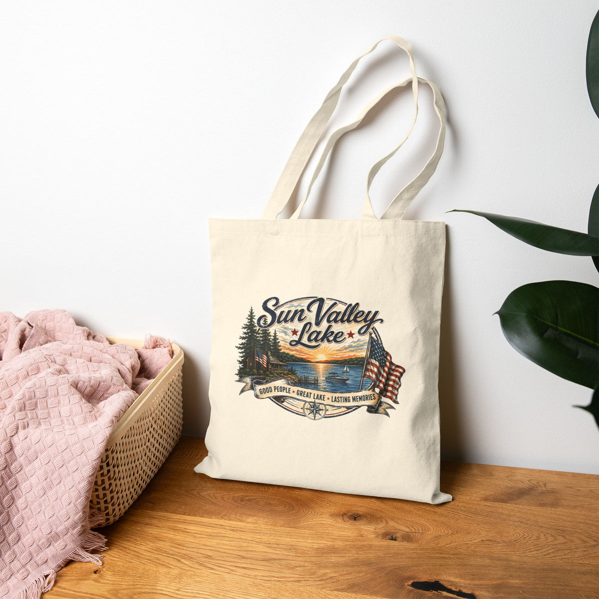 Sun Valley Lake Canvas Tote Bag