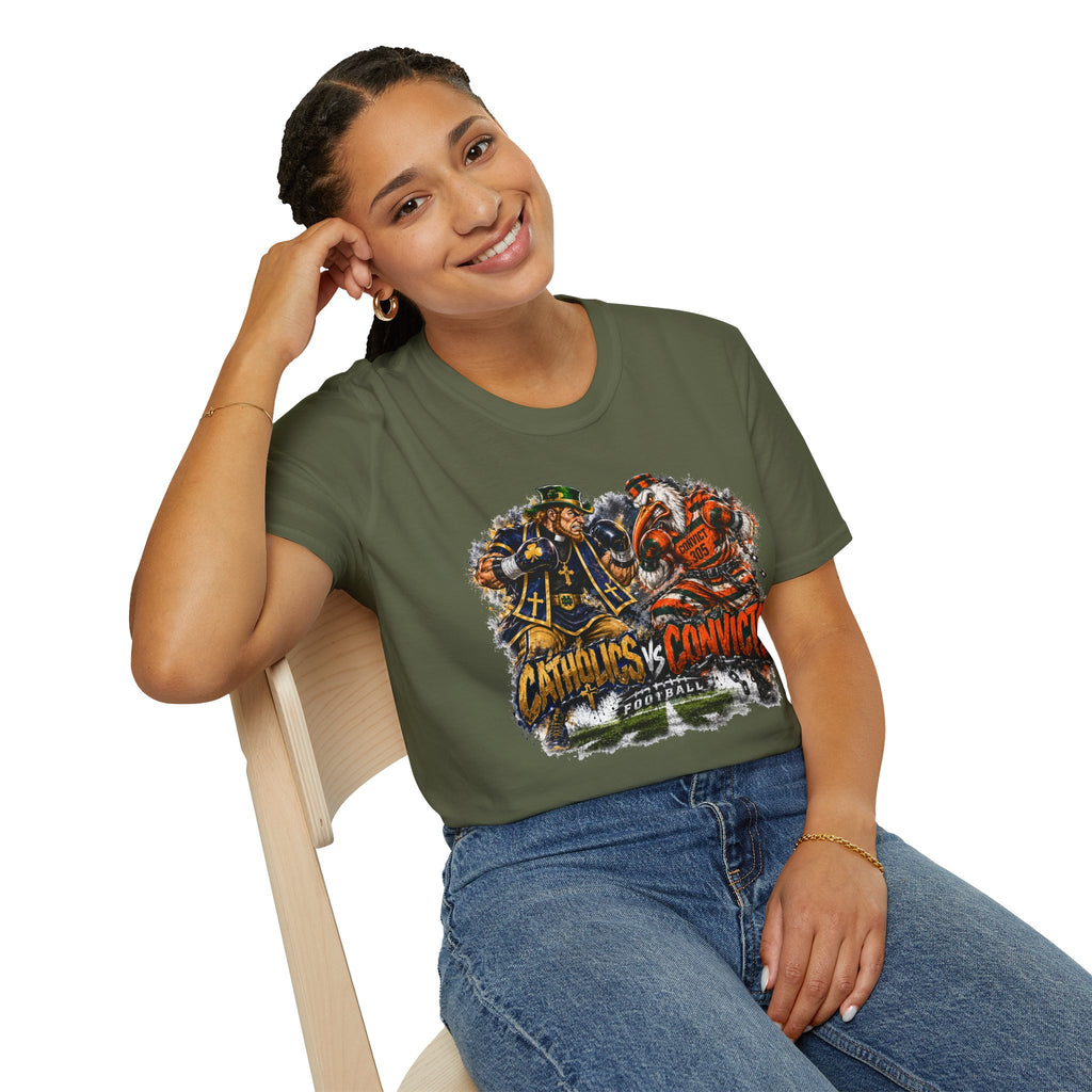 Catholics vs Convicts Rivalry Football T-Shirt