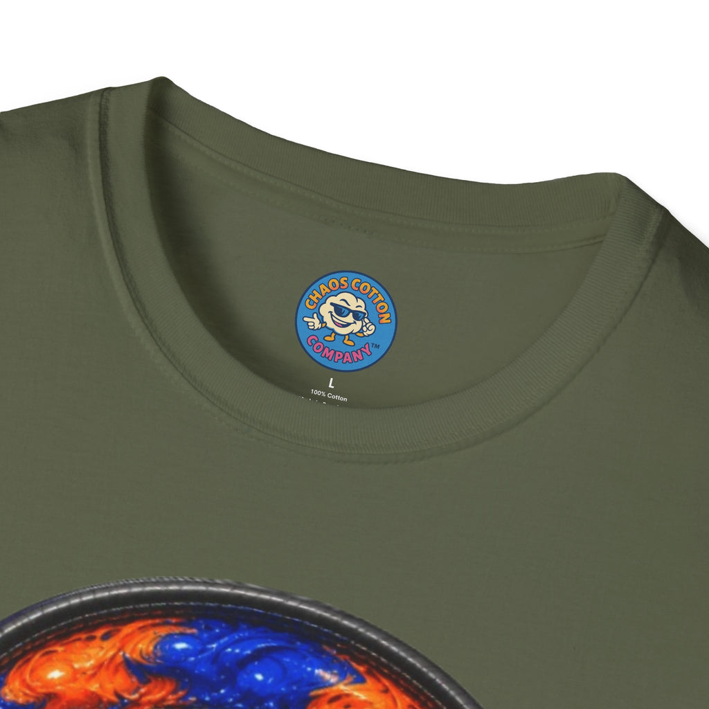 Orange and Blue Drip Headphones T-Shirt
