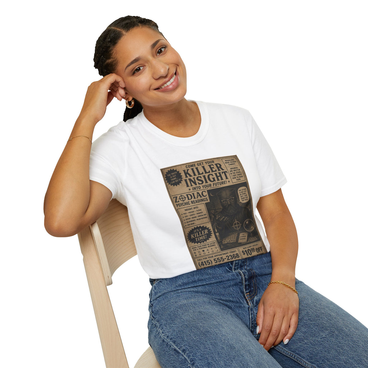 Killer Insight Vintage Newspaper Ad T-Shirt | Zodiac Psychic Readings