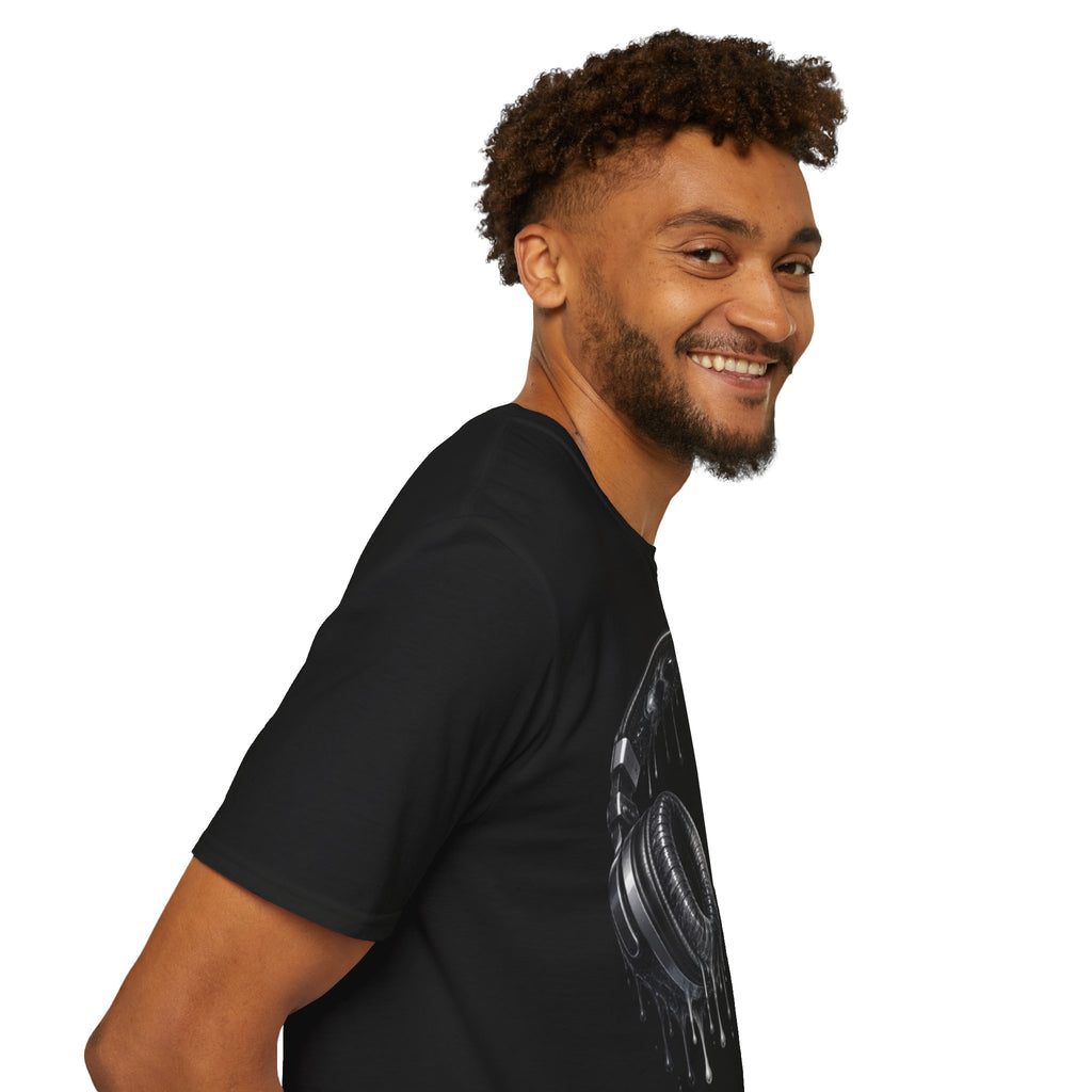Black and White Drip Headphones T-Shirt