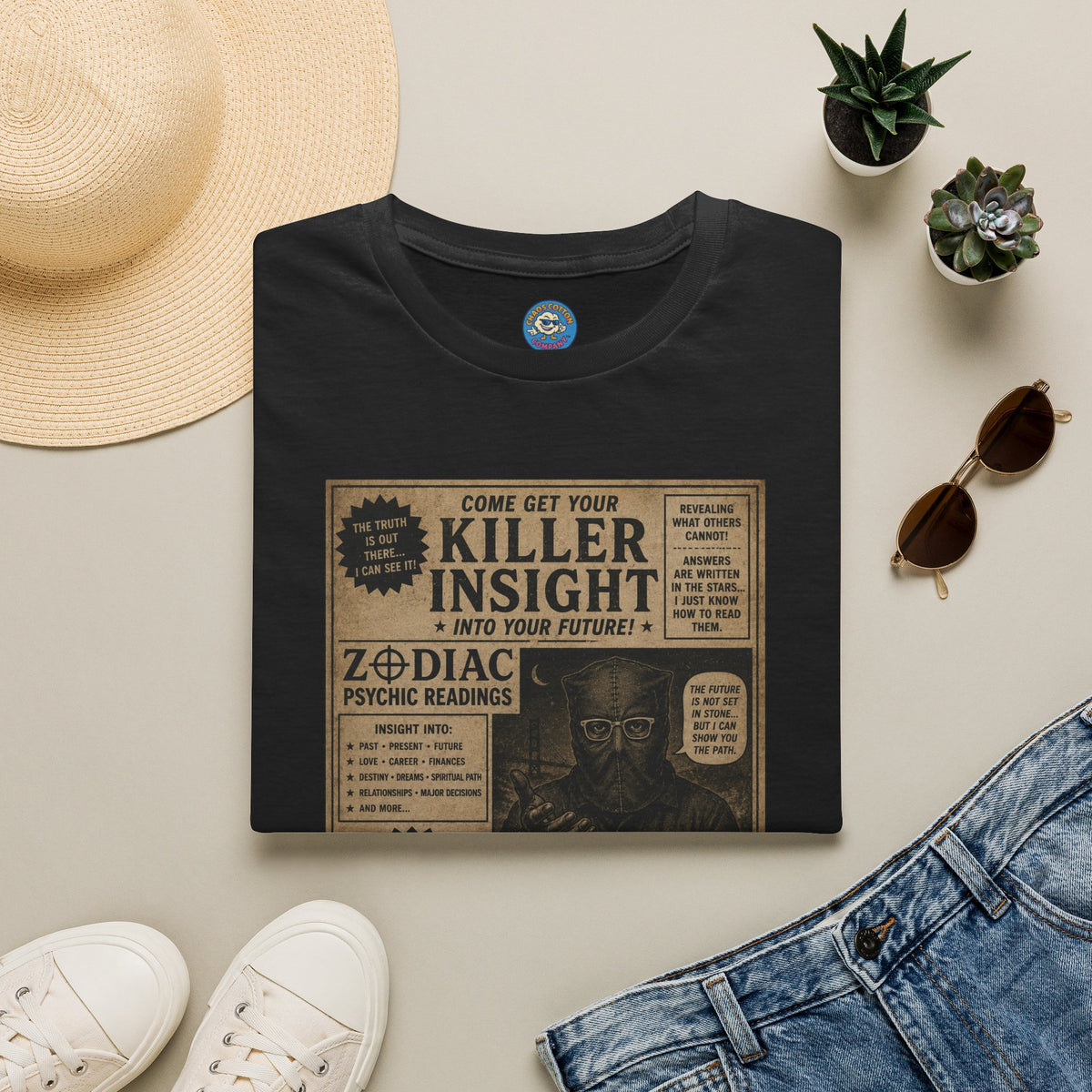 Killer Insight Vintage Newspaper Ad T-Shirt | Zodiac Psychic Readings
