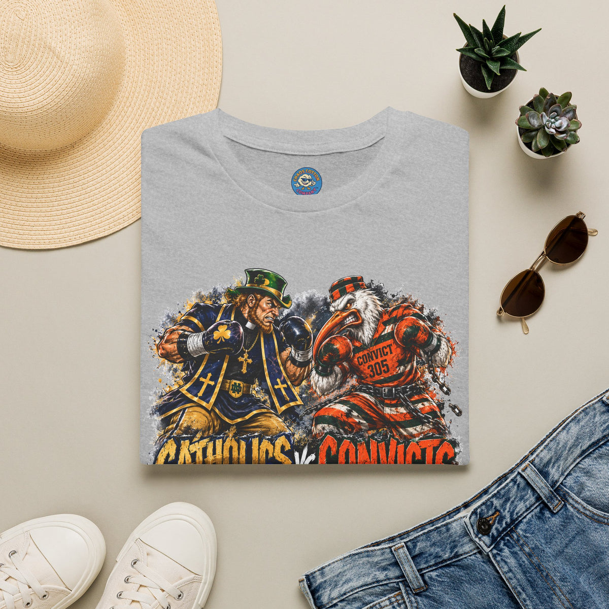 Catholics vs Convicts Rivalry Football T-Shirt