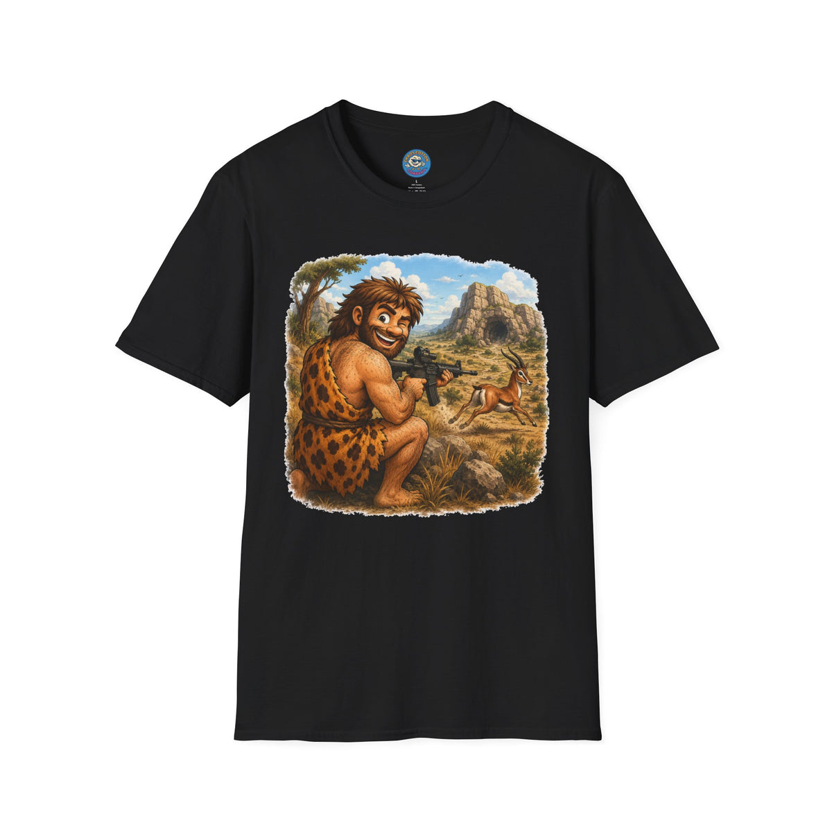 Caveman Hunting with an AR T-Shirt