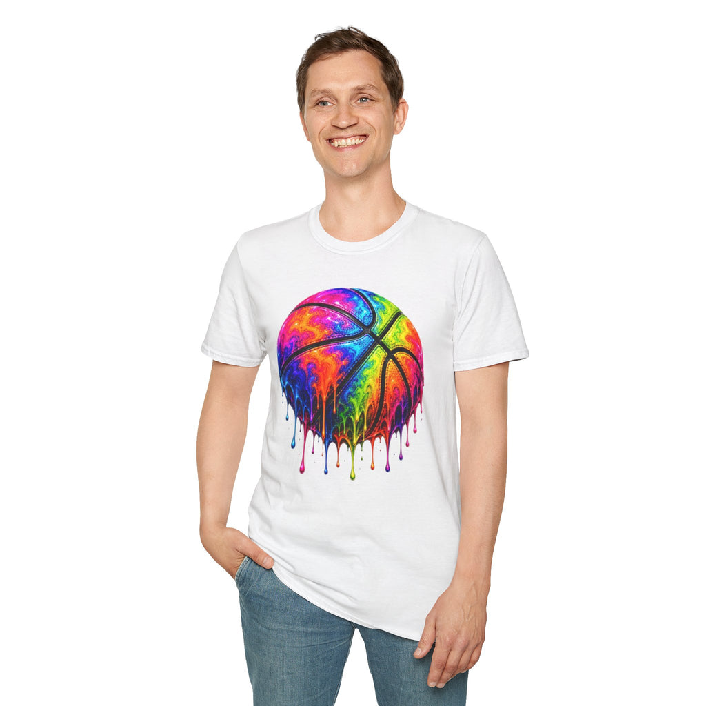 Rainbow Drip Basketball T-Shirt
