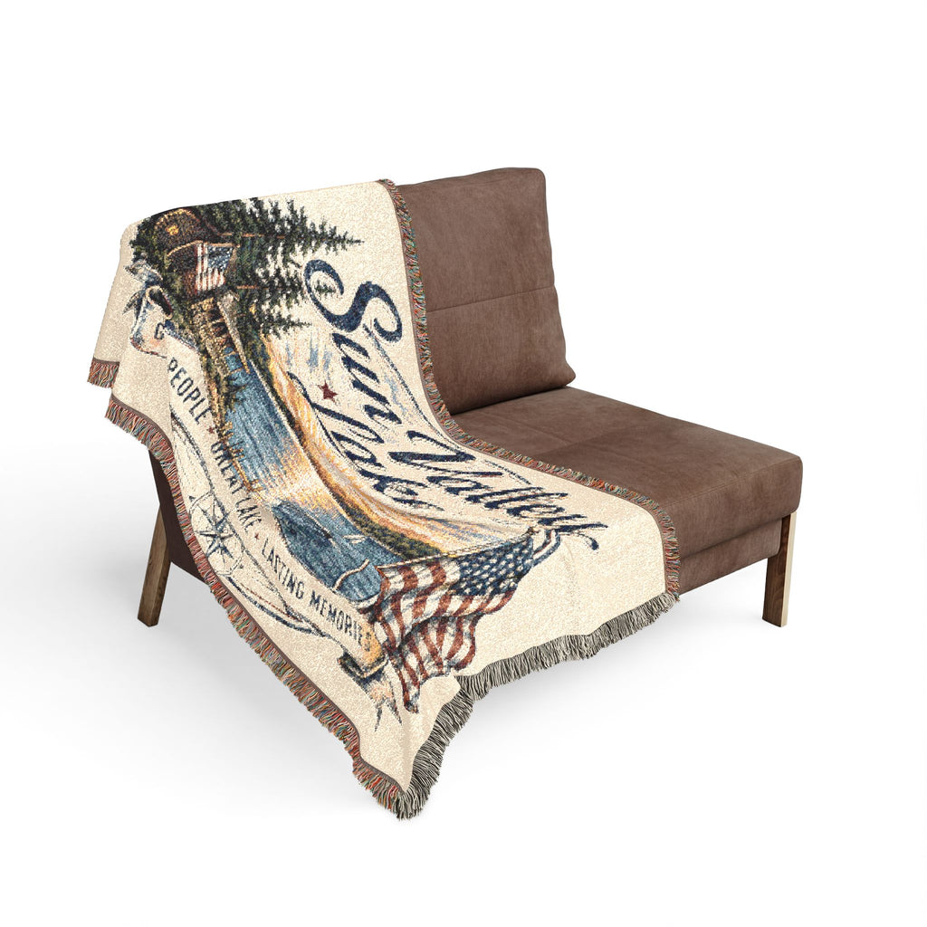 Sun Valley Lake Woven Throw Blanket