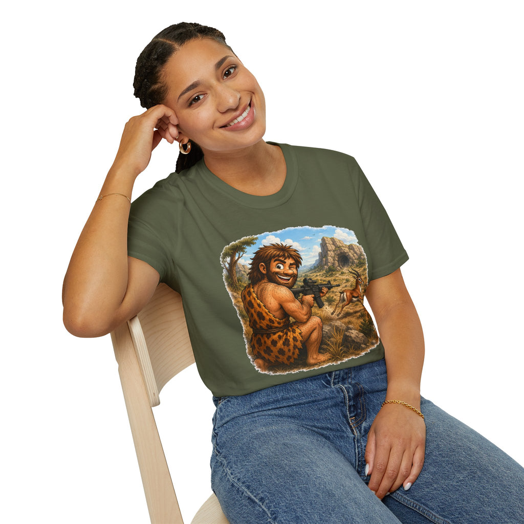 Caveman Hunting with an AR T-Shirt