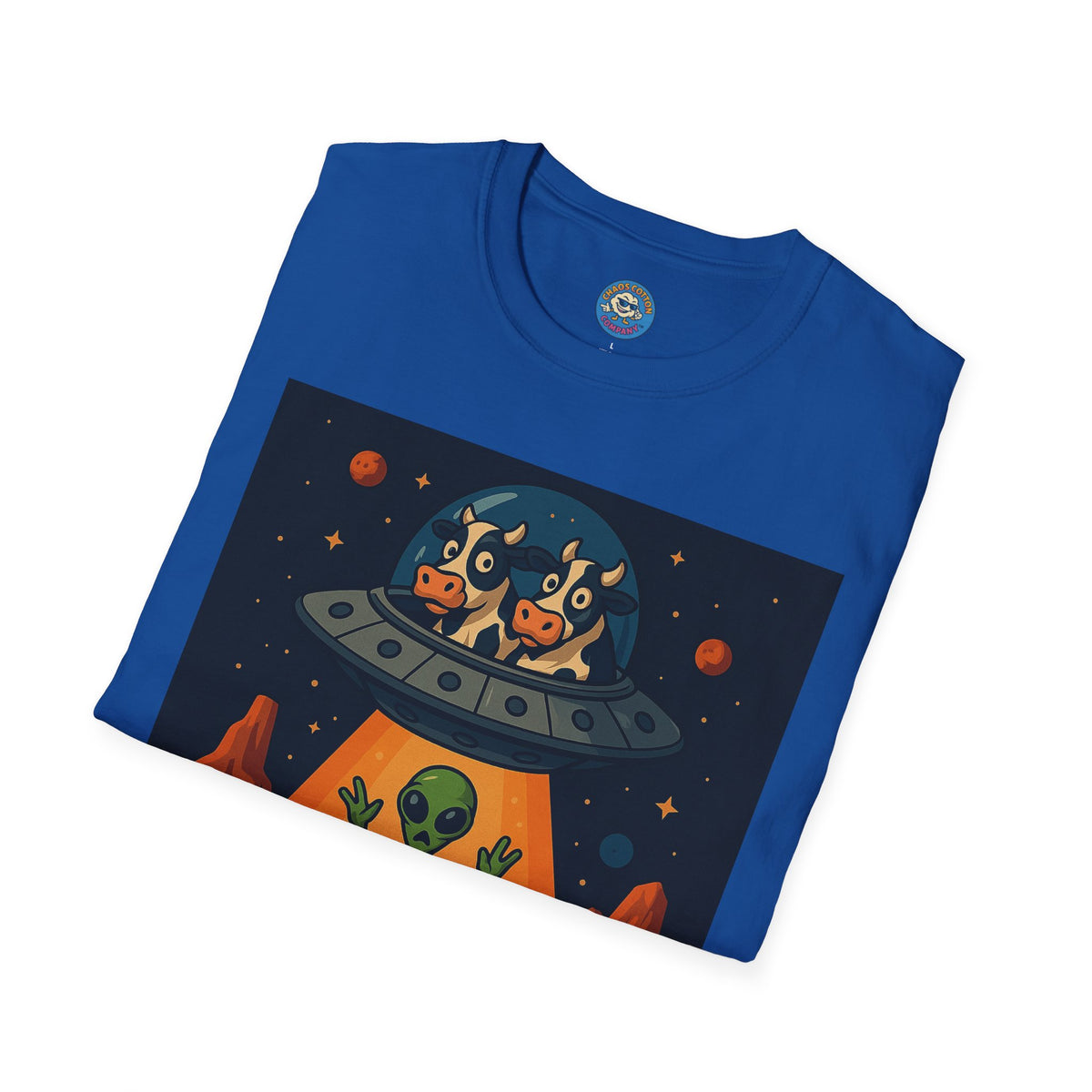Udderly Suspicious: Alien Cow Abduction Funny UFO T-Shirt