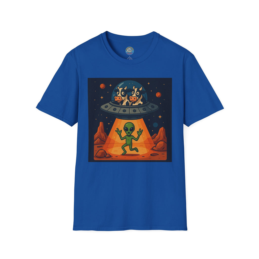 Udderly Suspicious: Alien Cow Abduction Funny UFO T-Shirt