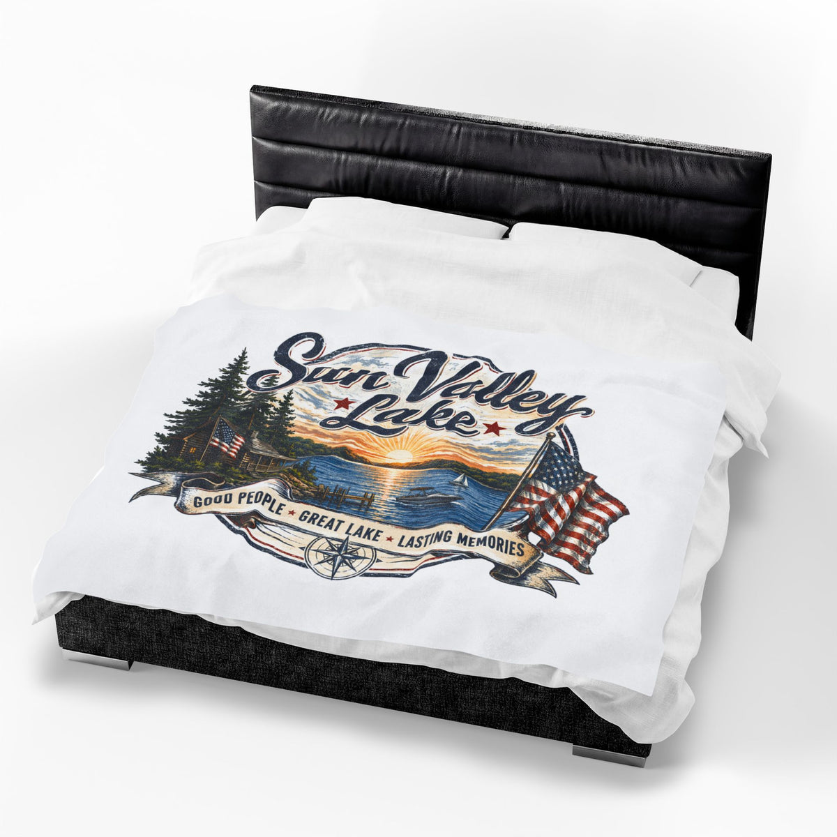 Sun Valley Lake Velveteen Plush Blanket