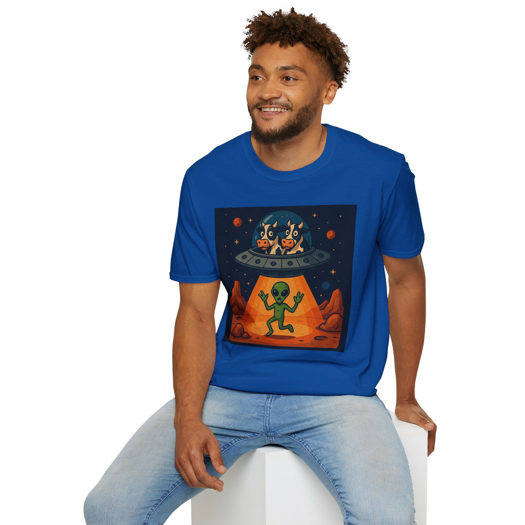 Udderly Suspicious: Alien Cow Abduction Funny UFO T-Shirt