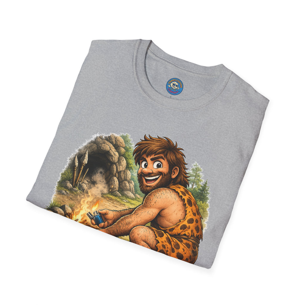 Caveman Discovers a Lighter T-Shirt